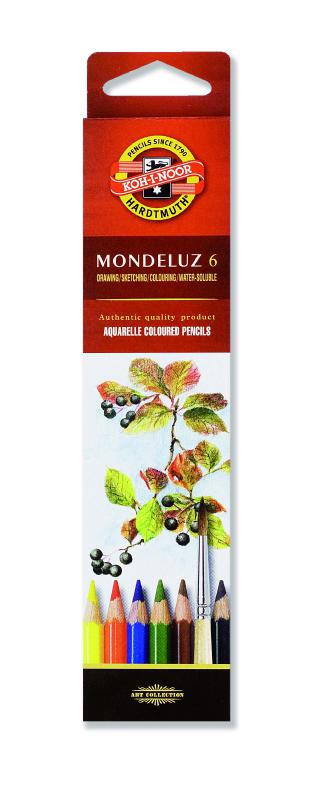 Aquarell- K&#252;nstlerfarbstifte   6er Pack im Pappetui