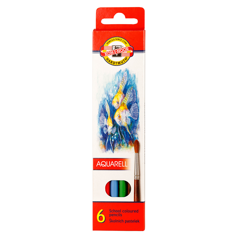 Buntstifte &quot;Fisch&quot; Aquarell  Schul- Farbstifte   6er Pack