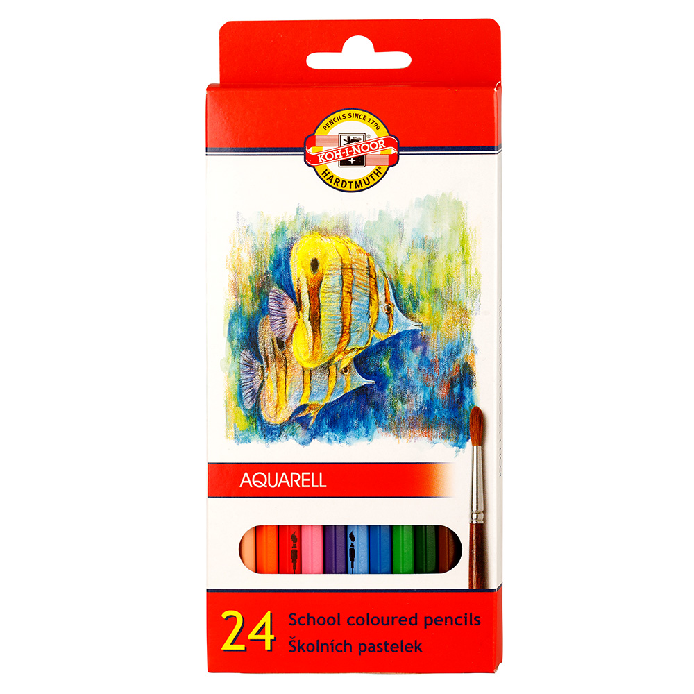 Buntstifte &quot;Fisch&quot; Aquarell  Schul- Farbstifte  24er Pack
