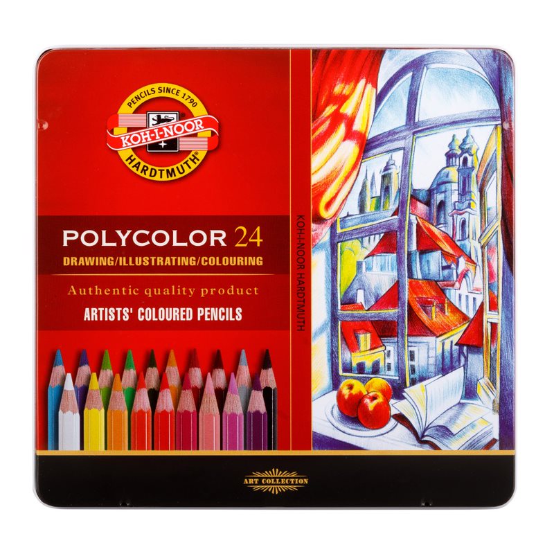 Polycolor- K&#252;nstlerfarbstifte  24er Set im Metalletui