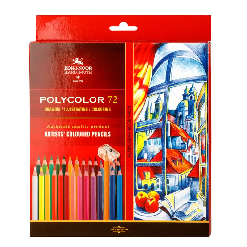 Polycolor- K&#252;nstlerfarbstifte 72er Pack inklusive  2 Anspitzer u. 3 Graphitstifte
