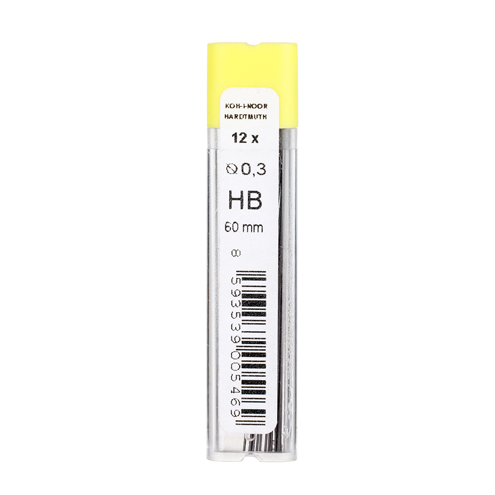 Minen -  0,3 x 60 mm Feinminen f&#252;r Druckbleistifte  - Gradation HB - im 12er Pack