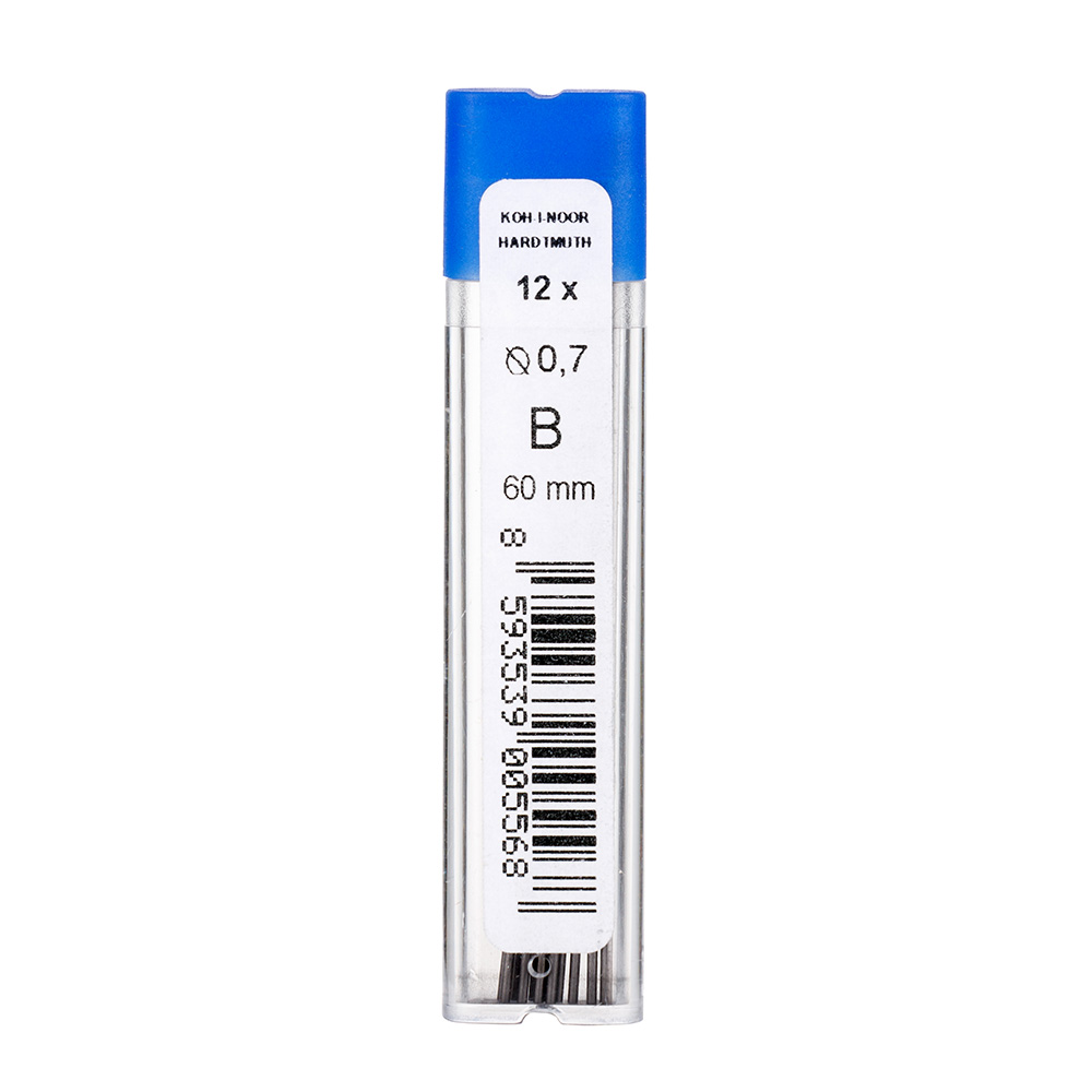 Minen -  0,7 x 60  mm Feinminen fuer Druckbleistifte - Gradation B -  im 12er Pack