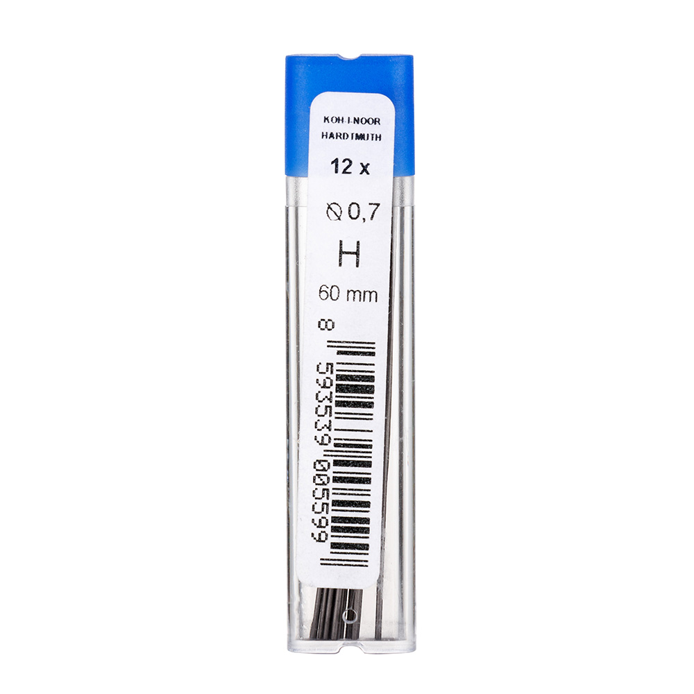 Minen -  0,7 x 60 mm Feinminen fuer Druckbleistifte - Gradation H -  im 12er Pack