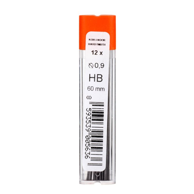 Minen -  0,9 x 60 mm Feinminen fuer Druckbleistifte -  Gradation  HB -   im 12er Pack