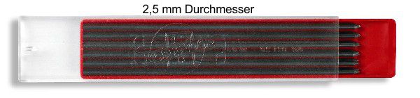 Minen -  2,5 x 120 mm Graphitminen - Gradation 3B -  im 6er Pack
