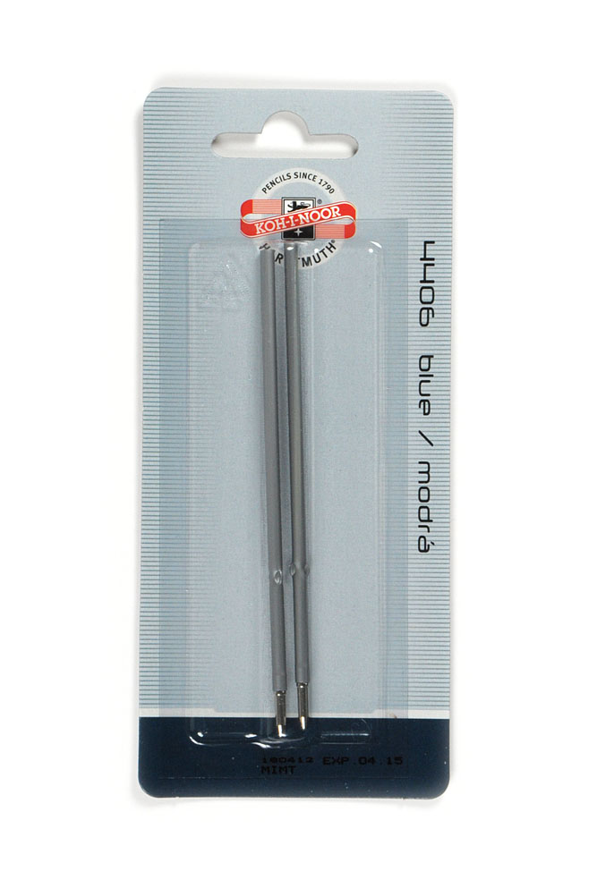 Kugelschreibermine - Standard Plast /  Blau -  1,0 x 106,8 mm ,   im 2er Blister