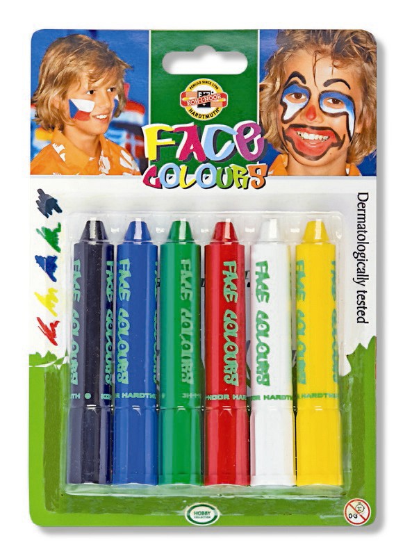 Schminkstifte   Gesichts- Malfarben / Kinderschminke - Grundfarben -  farblich sortiert  , im 6er Bl