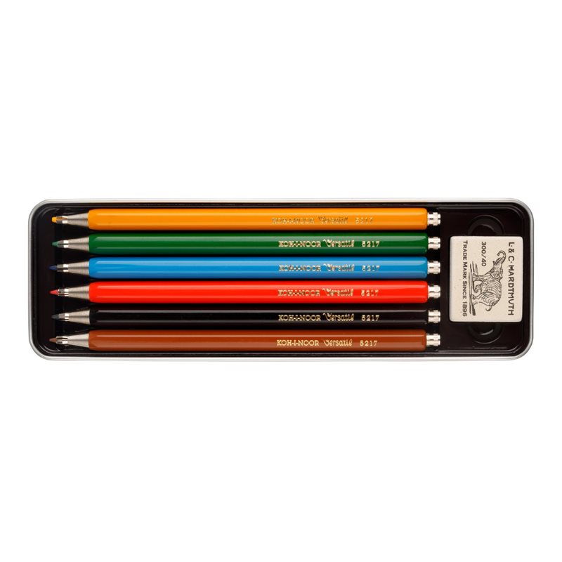 Druckbleistift- Set &quot;Versatil&quot; 6 farbige Metall- Druckbleistifte