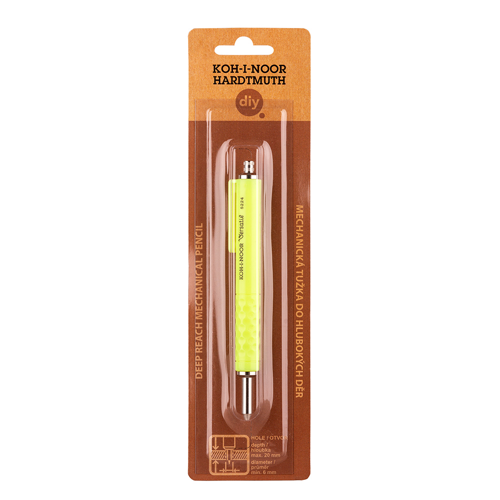 Druckbleistift Tieflochmarker / Bohrlochmarker mit einer 2,5 mm Graphitmine, im Blister