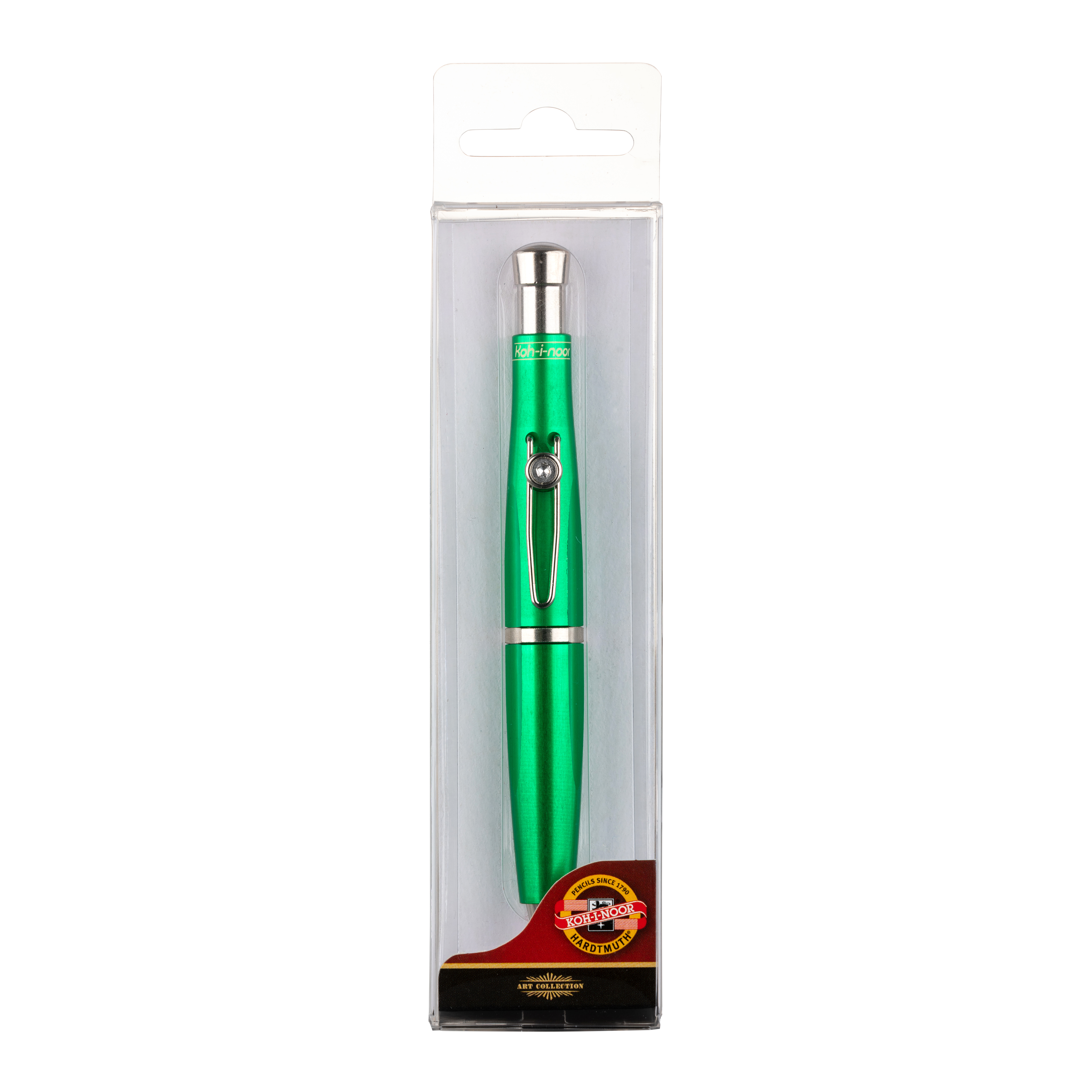 Druckbleistift 5,6 x 80 mm Mine - Grn / Silber - mit Minenspitzer und Clip,  im Etui  &gt; 3PK &lt;