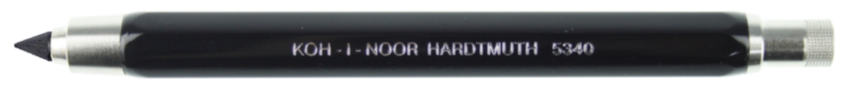 Druckbleistift 5,6 x 120 mm Mine - Schwarz -  inklusive Minenspitzer &gt; 5KK &lt;