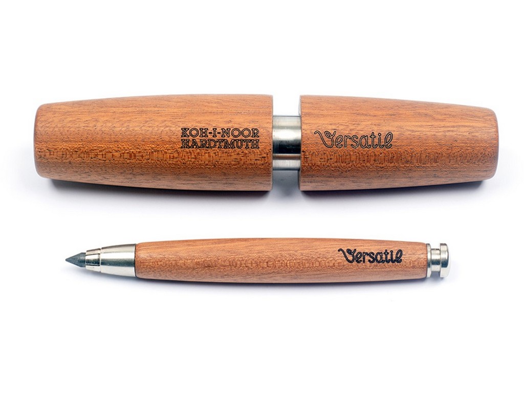Druckbleistift  Holz - Mahogany &quot;Versatil&quot;  5,6 mm Mine inklusive  Minenspitzer,  im Etui