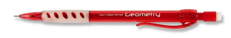 Druckbleistift  &quot; GEOMETRY &quot;  - Rot  -  0,5 X 60  mm Feinmine , Radiergummi und Clip