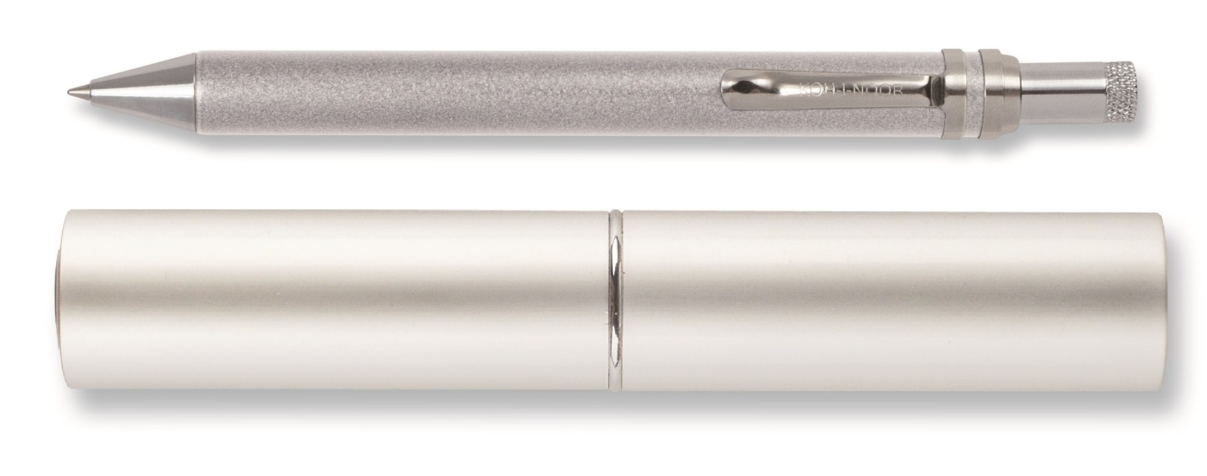 Kugelschreiber  Metall mit Clip  - Silber -  , in einer Metalldose