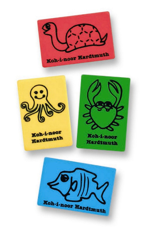 Radiergummi-  &quot; Plastisch &quot; Water  / sortiert ,  im 60er Pack
