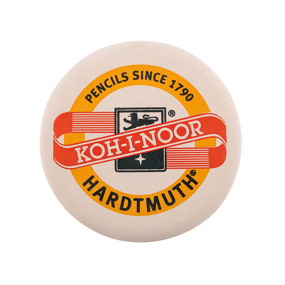 Radiergummi-  rund / weiss mit KOH-I-NOOR-  Aufdruck  / D = 70 mm