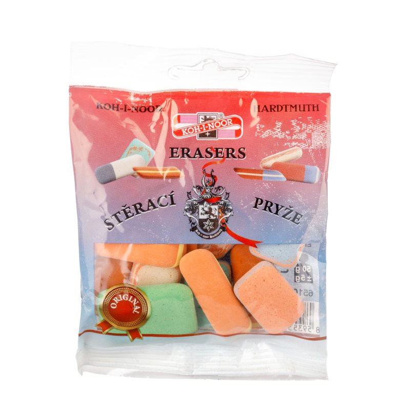Radiergummi- &quot; Kieselradiergummi &quot; 9 St&#252;ck / 50g sortiert  -  9er Pack, im Beutel
