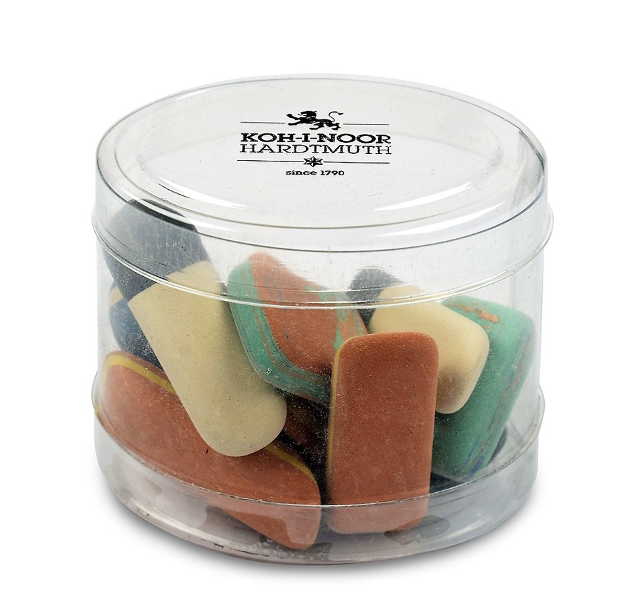 Radiergummi- &quot; Kieselradiergummi &quot; 9 St&#252;ck / 50 g sortiert , in einer Box