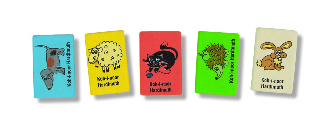 Radiergummi-  &quot; Tiermotiv &quot;  eckig , farblich sortiert ,   im 48er Pack