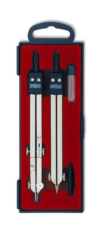 Zirkel - Zirkelkasten 4-teiliges Schulzirkel- Set , im Kunststoffkasten