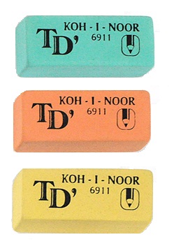 Radiergummi-  &quot; Toison D&#242;r  &quot;  eckig,  farbig sortiert ,  im 20er Pack