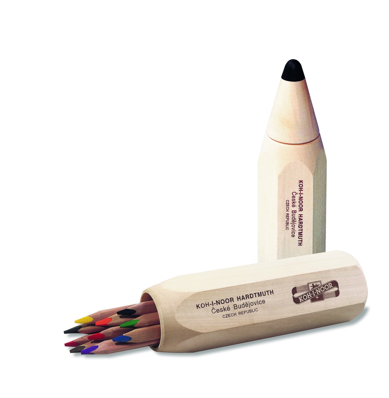Buntstifte Triocolor Natur Jumbo / K&#252;nstlerfarbstifte 10er Set  im Holzetui / Holzstift