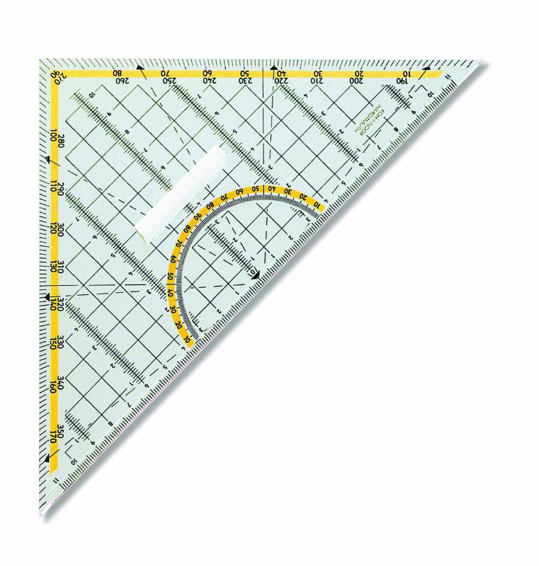 Geo- Dreieck 45&#176; mit gelber Skala und Griff - 22 cm Lineal /180&#176; Winkelmesser