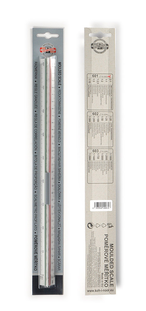 Massstab - Kunststoff / Dreikantlineal &quot; 601 Maschinenbau &quot;  , 30 cm Skala