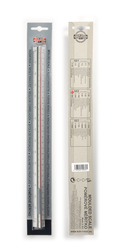 Massstab - Kunststoff / Dreikantlineal &quot; 602 Bauwesen &quot; , 30 cm Skala