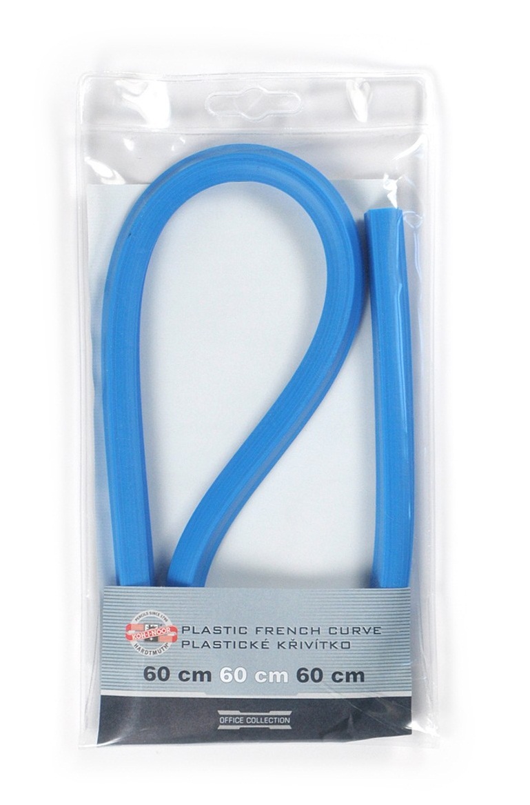 Lineal - Kurvenlineal plastisch , blau - 60 cm lang