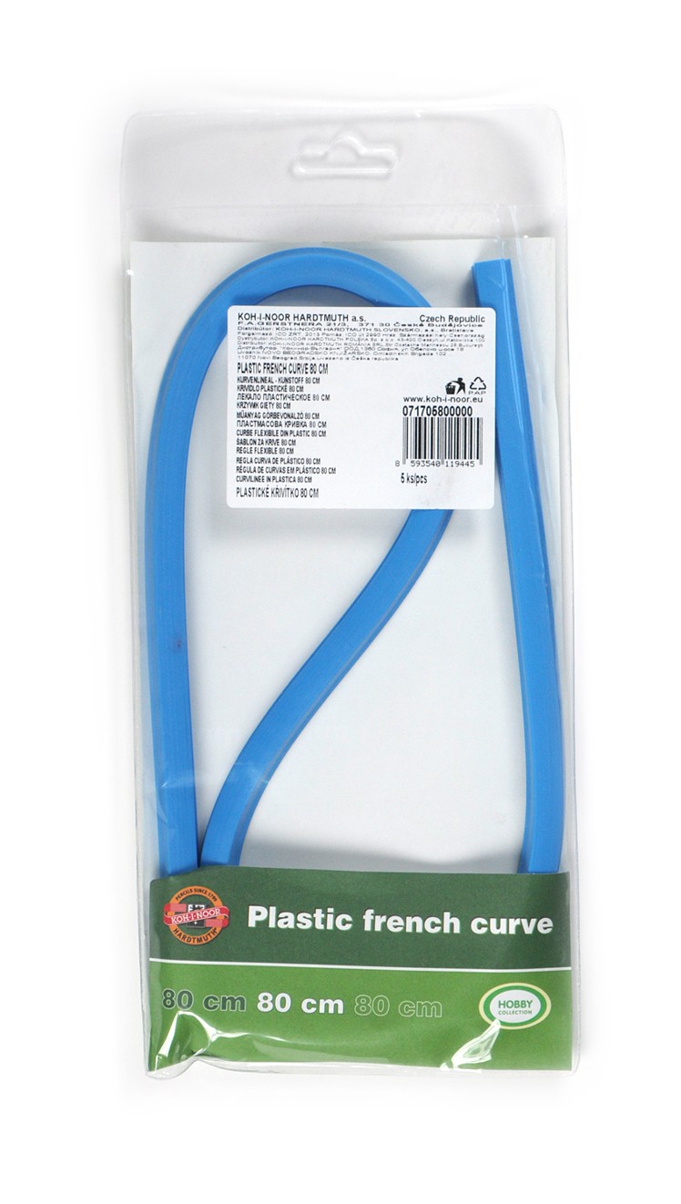 Lineal - Kurvenlineal plastisch , blau - 80 cm lang