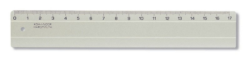Lineal - Plast 17 cm Skala -  Transparent