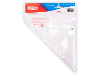 Dreieck - Plast  45&#176; - extra gross / 16 cm Lineal  ,   Transparent
