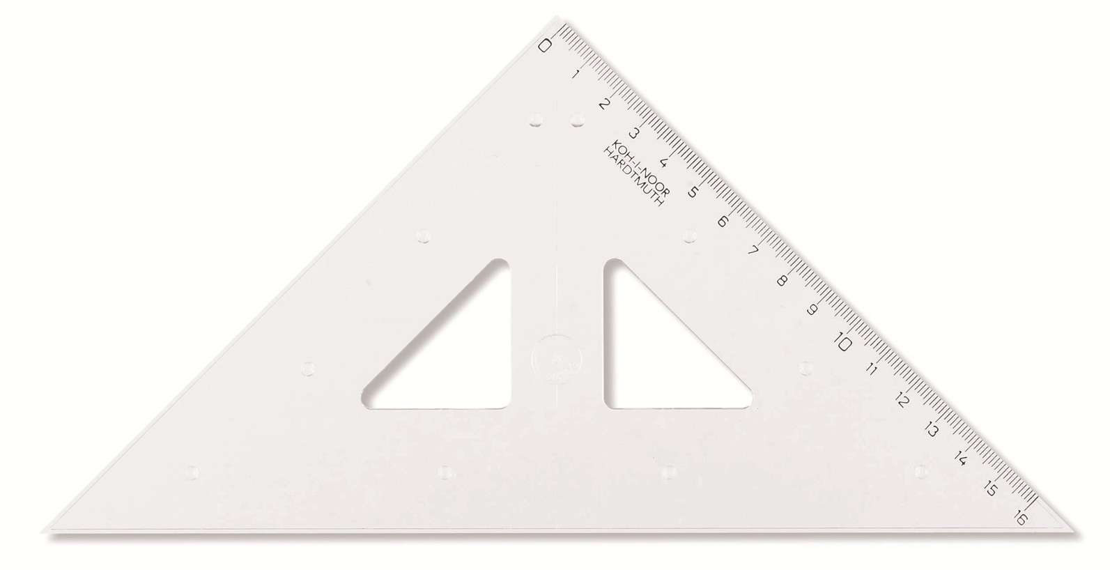 Dreieck - Plast  45&#176;  - extra gross  / 16 cm Lineal  - Transparent
