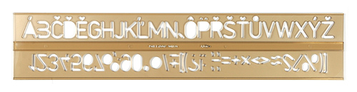 Schablone - Schriftschablone  20,0  mm - Transparent Rauchfarbig
