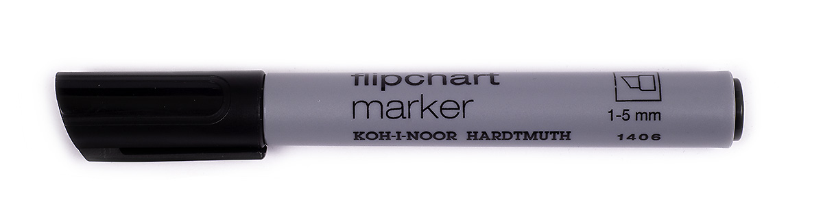 Flipchart- Marker -  Schwarz - mit einer  1 - 5 mm Keilspitze