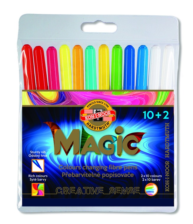 Fasermaler &quot; Magic &quot; &#252;bermalbar  Set 10 + 2