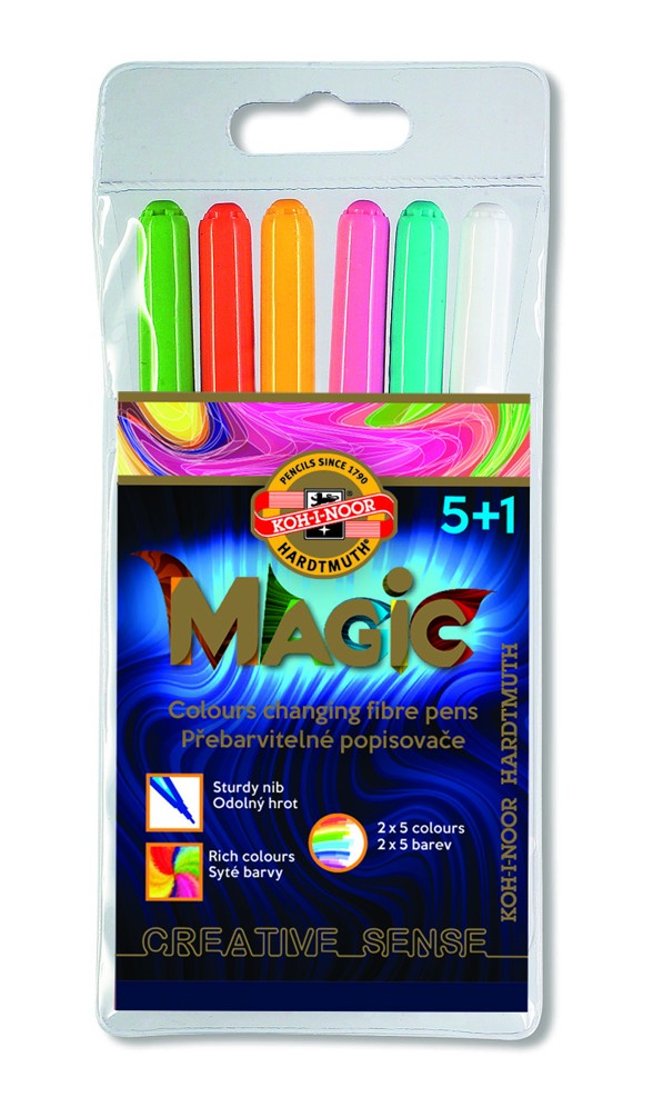 Fasermaler &quot; Magic &quot; &#252;bermalbar  Set 5 + 1
