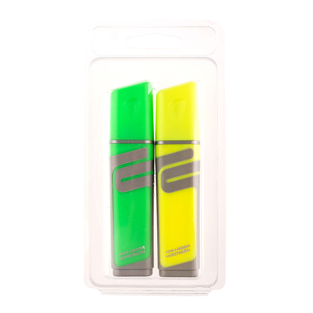 Textmarker - Keilspitze 1 - 5 mm / gummierte Griffzone   &quot; Gelb / Gr&#252;n