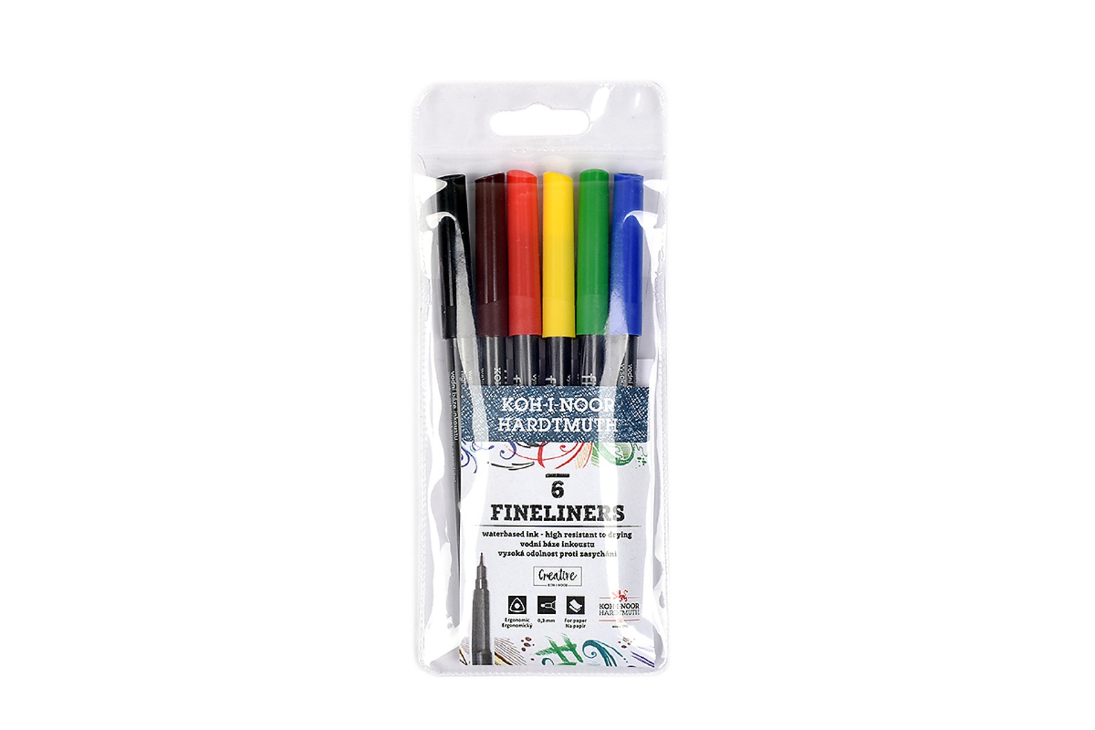 Fineliner - Feinschreiber  farblich sortiert, im 6er Pack