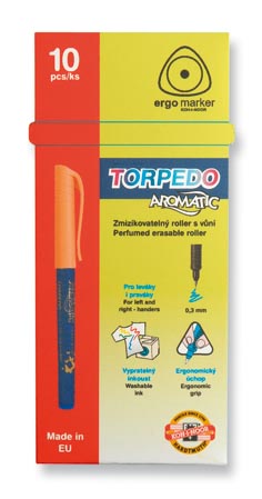 Tintenroller  &quot; TORPEDO  AROMATIC  &quot;  sortiert   / 0,3 mm Strichstaerke, im 10er Pack