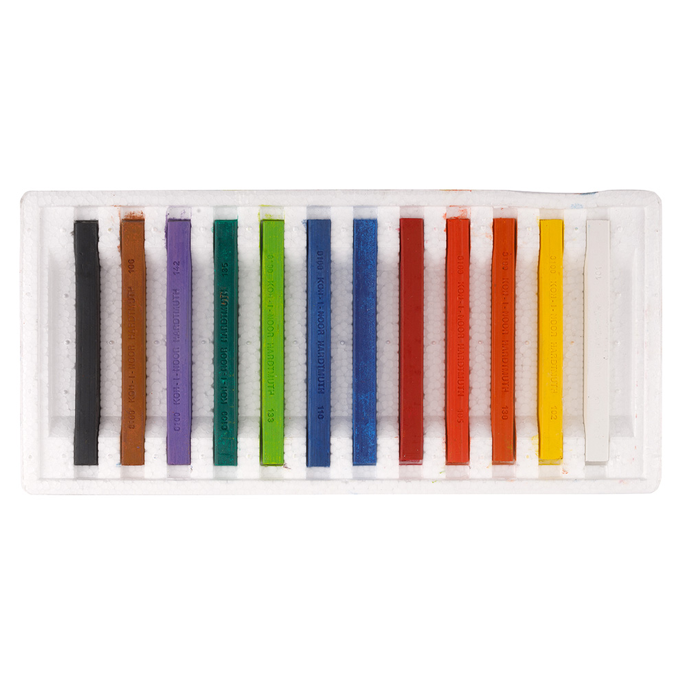 Kreide Schul-  Hartpastell eckig , im 12 er Pack