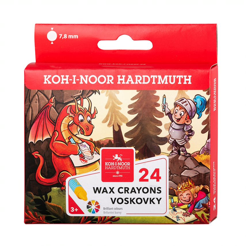 Wachsmalstifte &quot; Drachenmotiv &quot; 7,8 mm x 80 mm , im 24er Pack