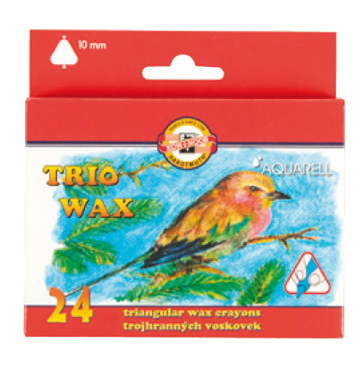 Wachsmalstifte  &quot; TRIO  WAX - Aquarell &quot; 10 mm x 90 mm ,  24er Pack
