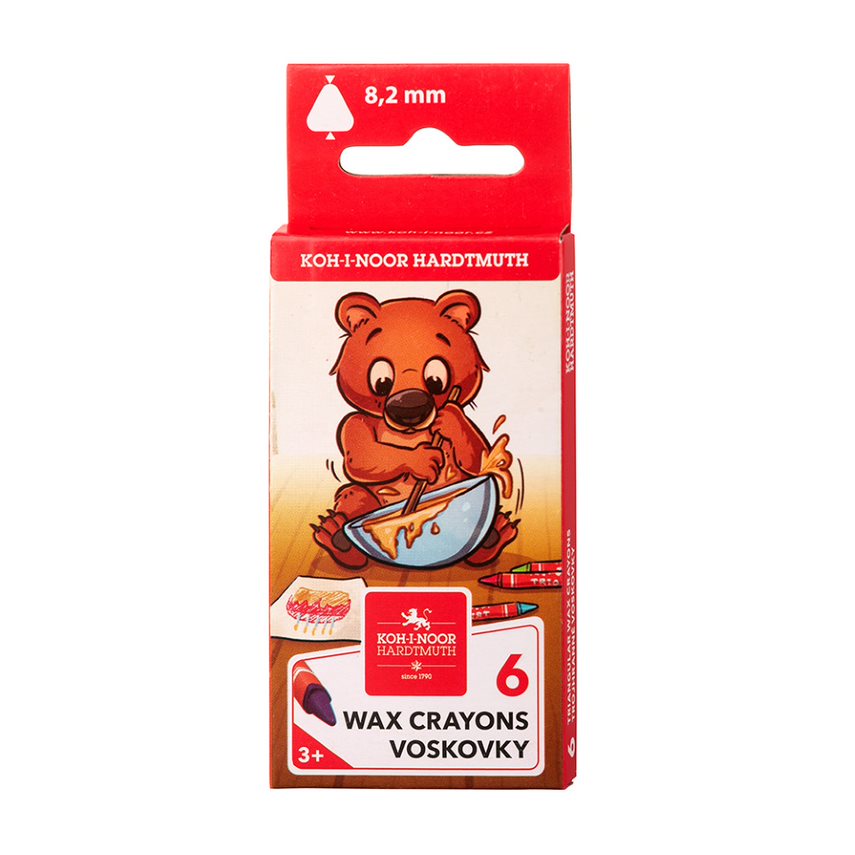 Wachsmalstifte  &quot; TRIO  WAX  &quot; 8,2  mm x 90 mm, im 6er Pack