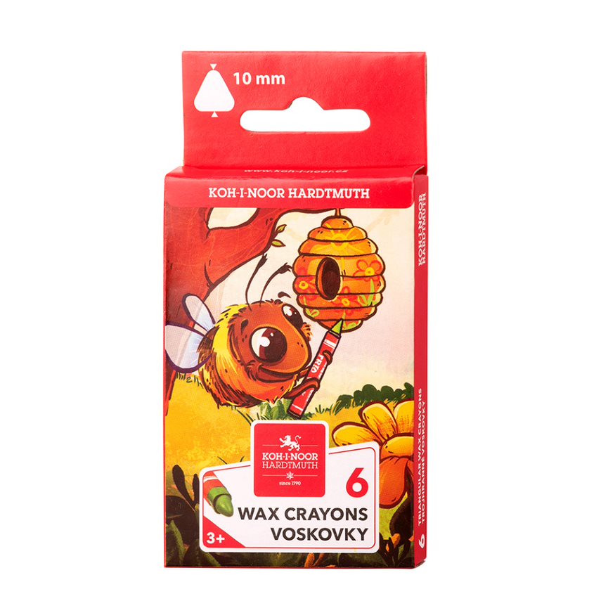Wachsmalstifte  &quot; TRIO  WAX  &quot; 10  mm x 90 mm, im 6er Pack