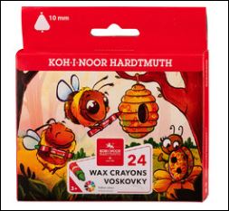 Wachsmalstifte  &quot; TRIO  WAX  &quot; 10  mm x 90 mm, im 24er Pack