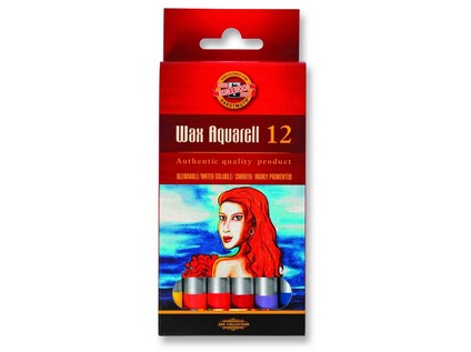 Aquarell- Wachsaquarell Farbstifte 12er Pack im Pappetui