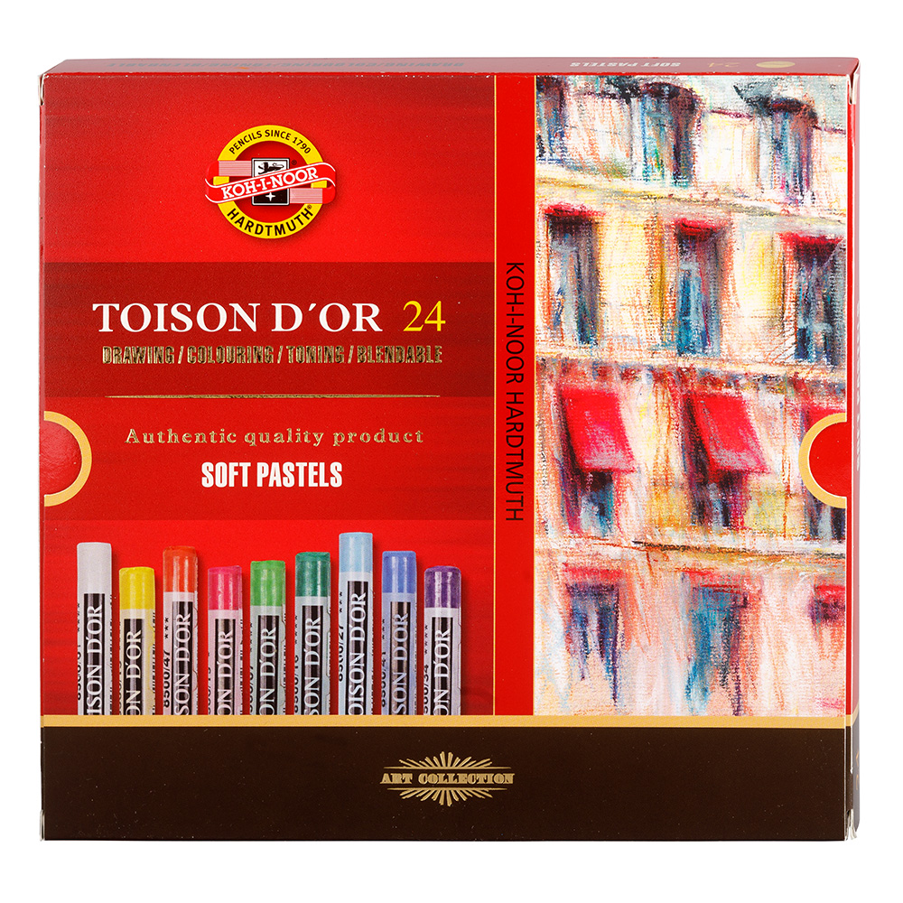 Pastellkreide runde weiche K&#252;nstler-Softpastelle , im  24er Pack